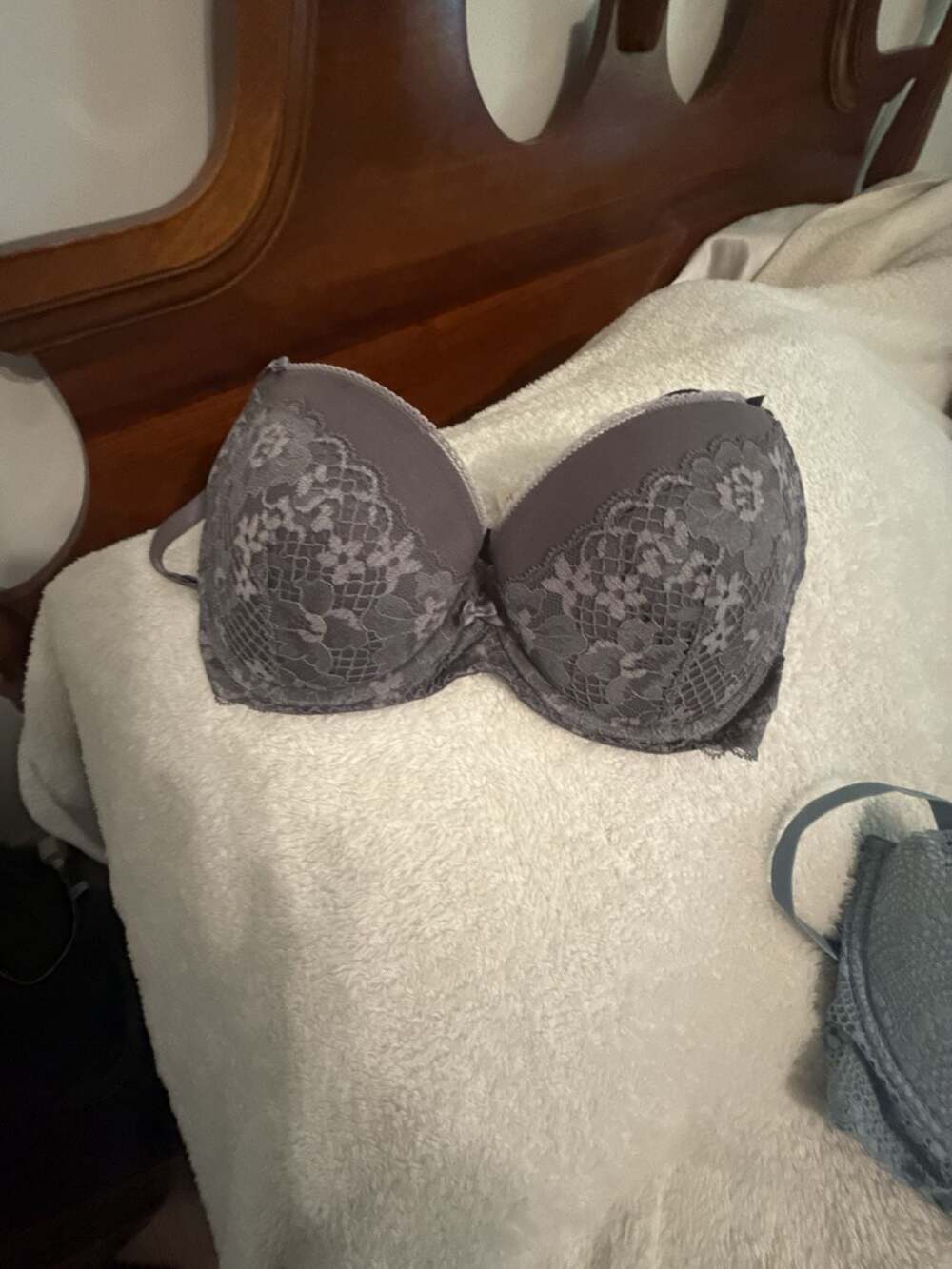 Adore Me Lace Push-Up Bra Gray 32DDD